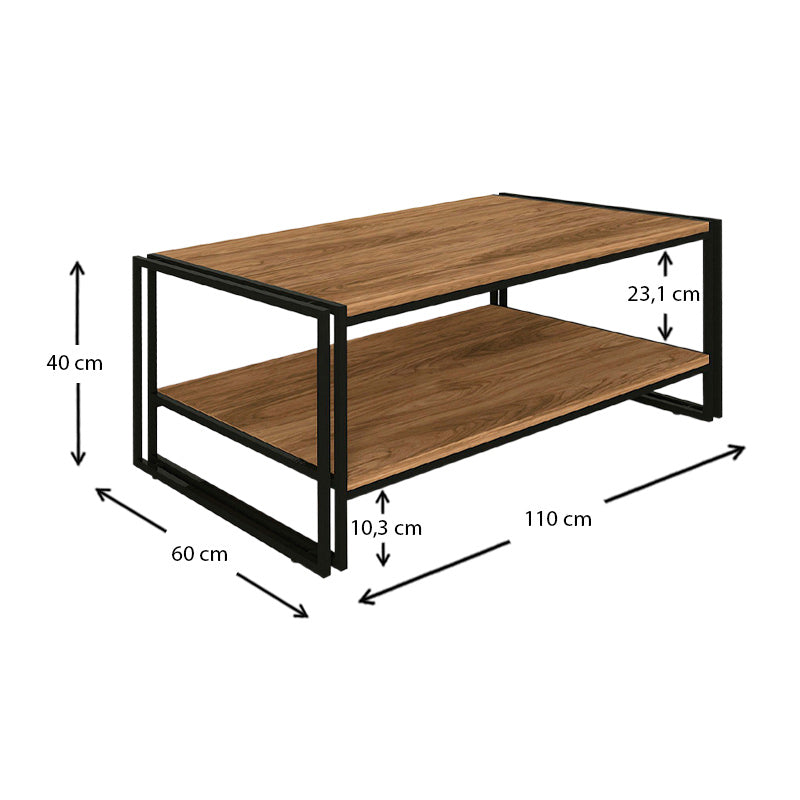 Coffee Table ANDRA Walnut 110x60x40cm