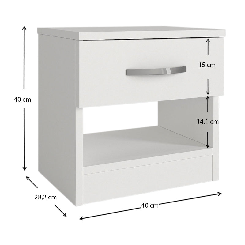 Nightstand SALOMEA White 40x28,2x40cm