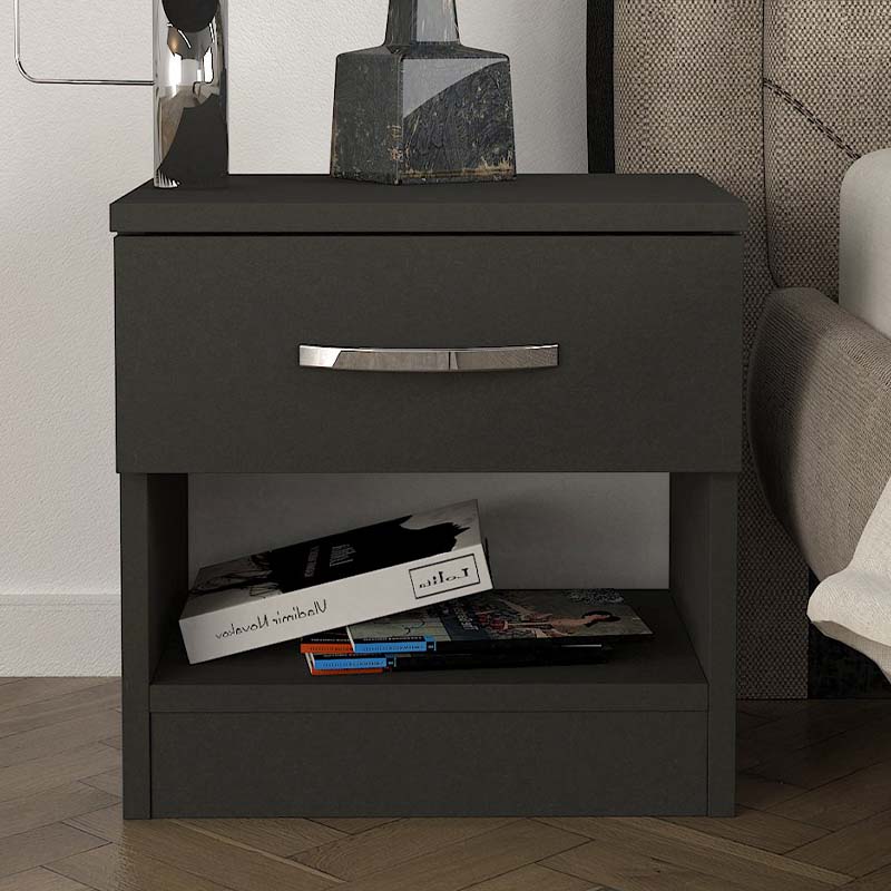 Nightstand SALOMEA Anthracite 40x28,2x40cm