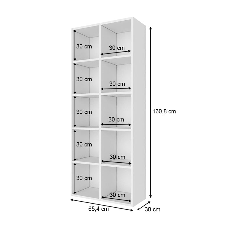 Bookcase MIRANDA White 65,4x30x1608cm