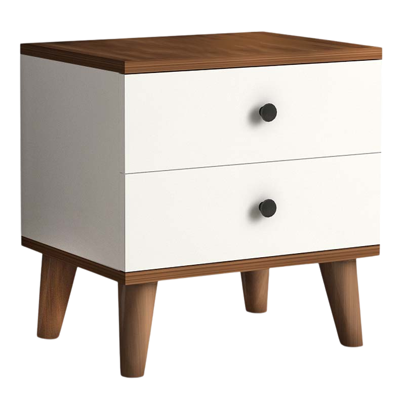 Nightstand LAURA White - Walnut 45x35x47cm