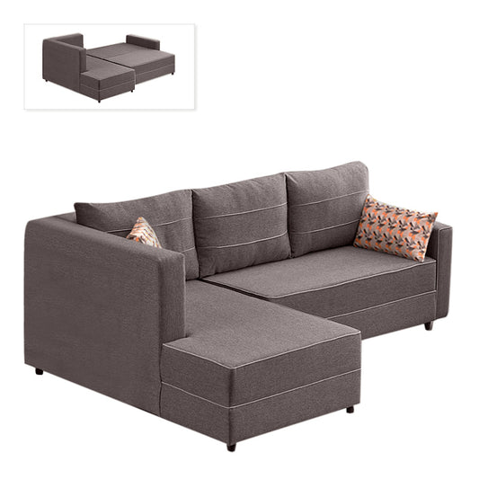Linkes Eck-Sofa/Bett BALI Braun 242x160x88cm