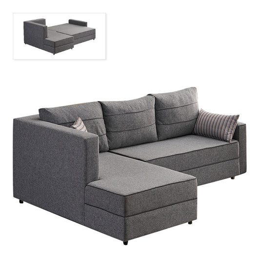Linkes Eck-Sofa/Bett BALI Grau 242x160x88cm