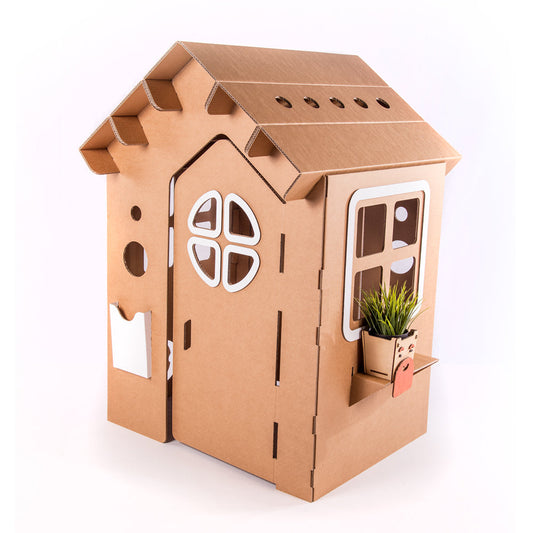 Cardboard playhouse WONDERLAND Natur Set 10 pcs.